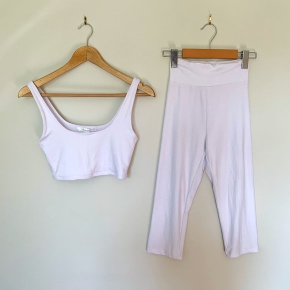 MATCHING SET • White Cropped Legging + Scoop Neck - Picture 6 of 10